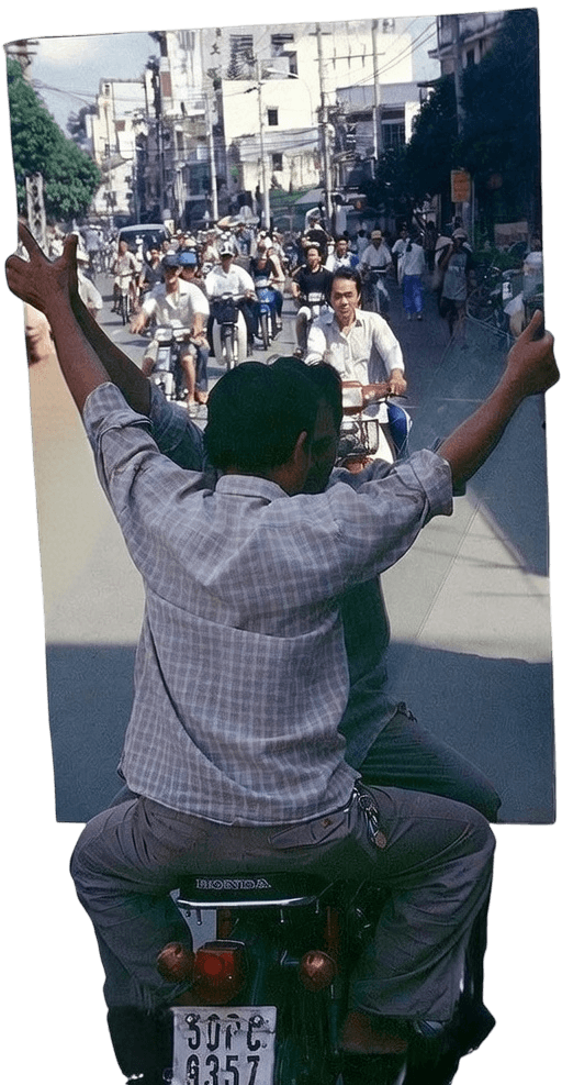 Rider reflection photo collage